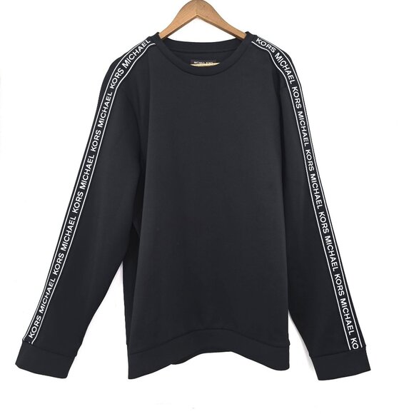 Michael Kors Script Scuba Crew Neck Sweatshirt Spell Out Tape Men Size XXL 2X - Picture 3 of 8